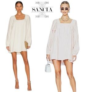 Sancia The Mayson Long Sleeve Mini Dress In Cream